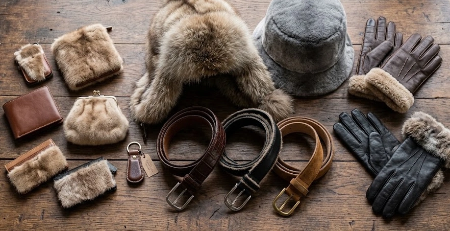 Complementos de piel: carteras, cinturones, bolsos